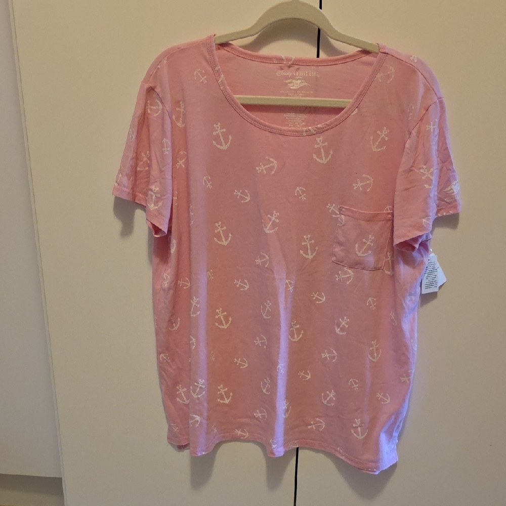 Disney Pink Short Sleeve Tee with Anchor Print